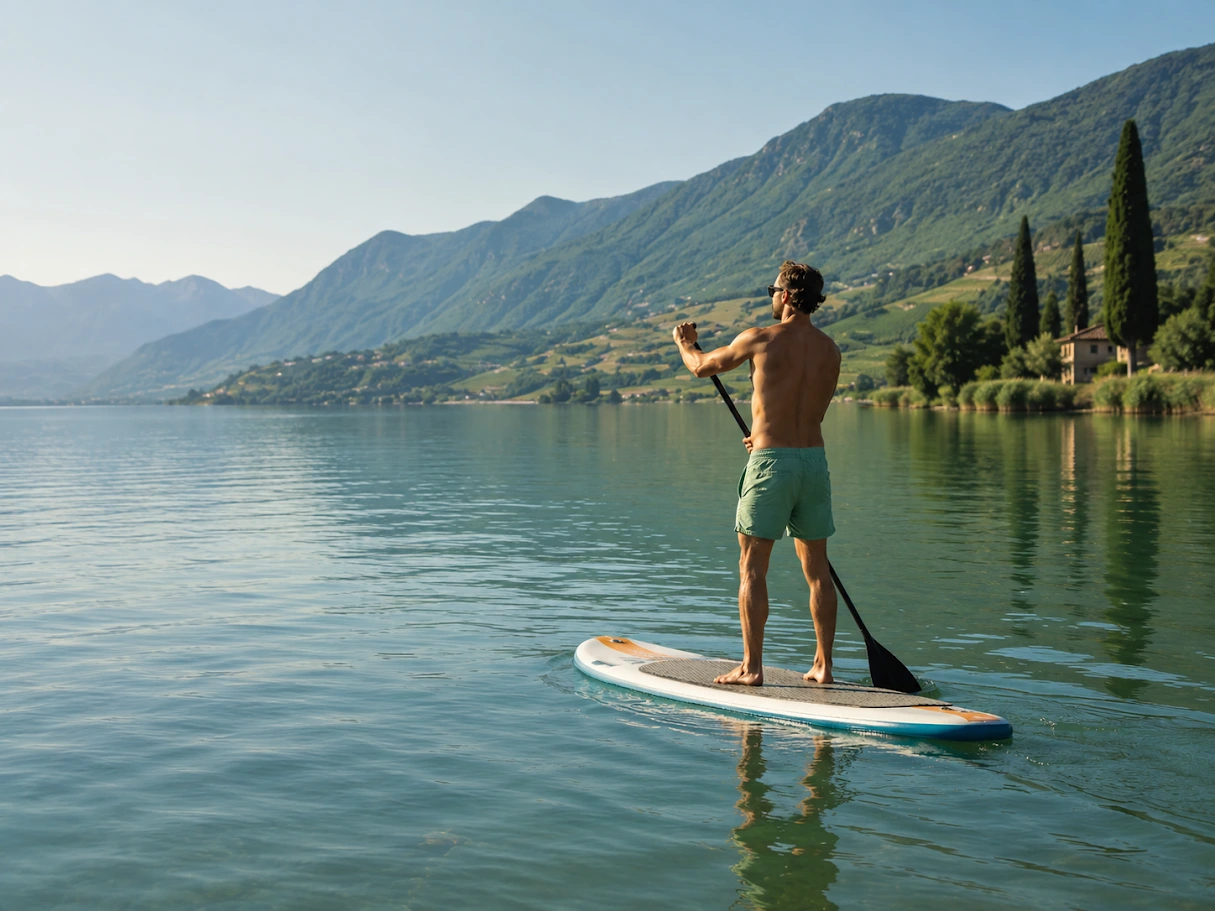 Stand-Up-Paddling auf einem Südtiroler See