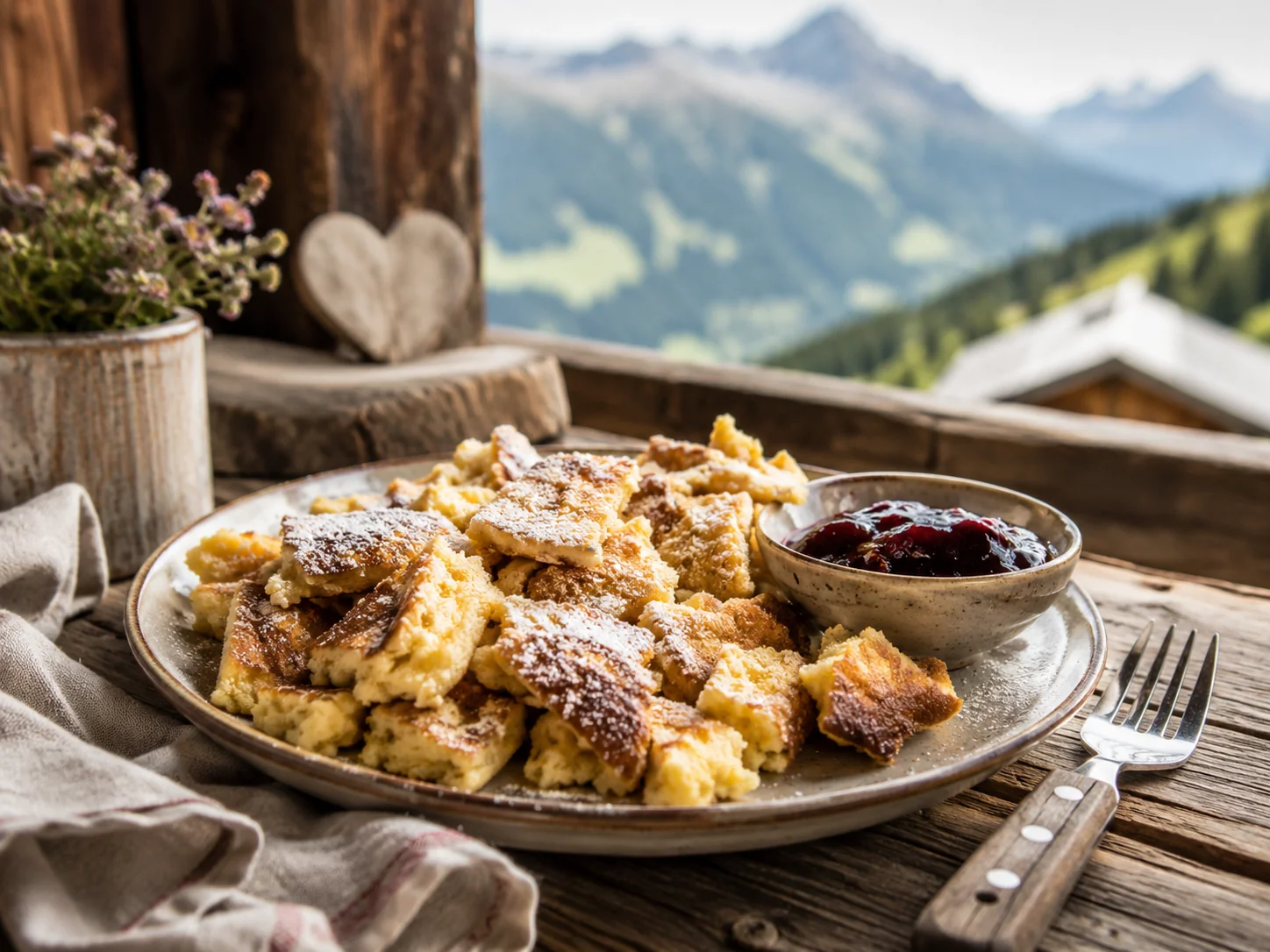 Kaiserschmarrn mit Bergblick