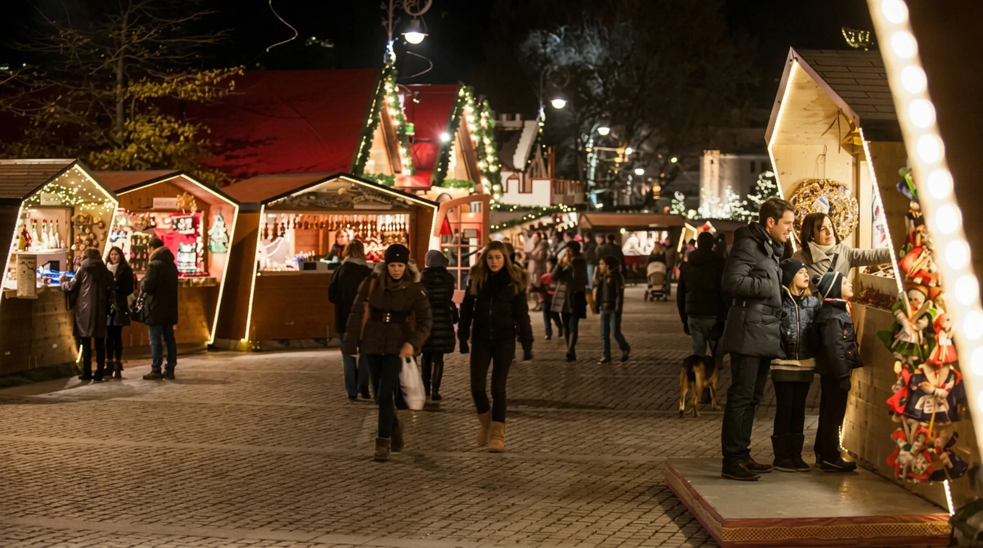 Christkindlmarkt bei Nacht